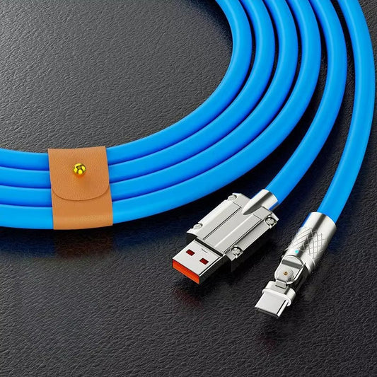 120W ⚡ 180° Roterande Snabbladdningskabel – Flexibel, Hållbar och Effektiv