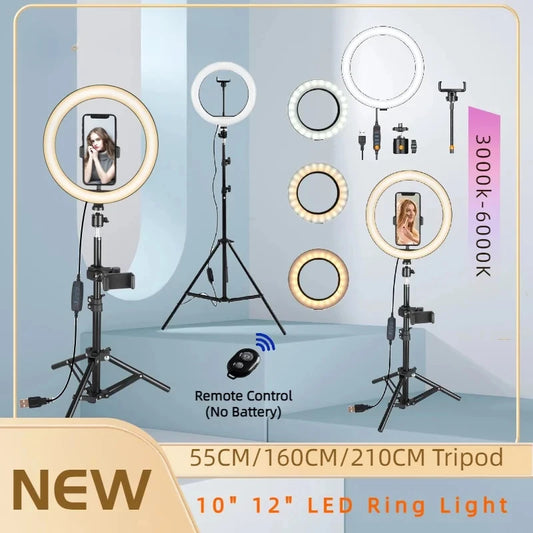 Ta streaming till nästa nivå - 10In 12In LED Selfie Ring Lighting Photo Selfie Ring Lamp USB Remote Fill Light for Youtube Tiktok Video Live Phone Holder
